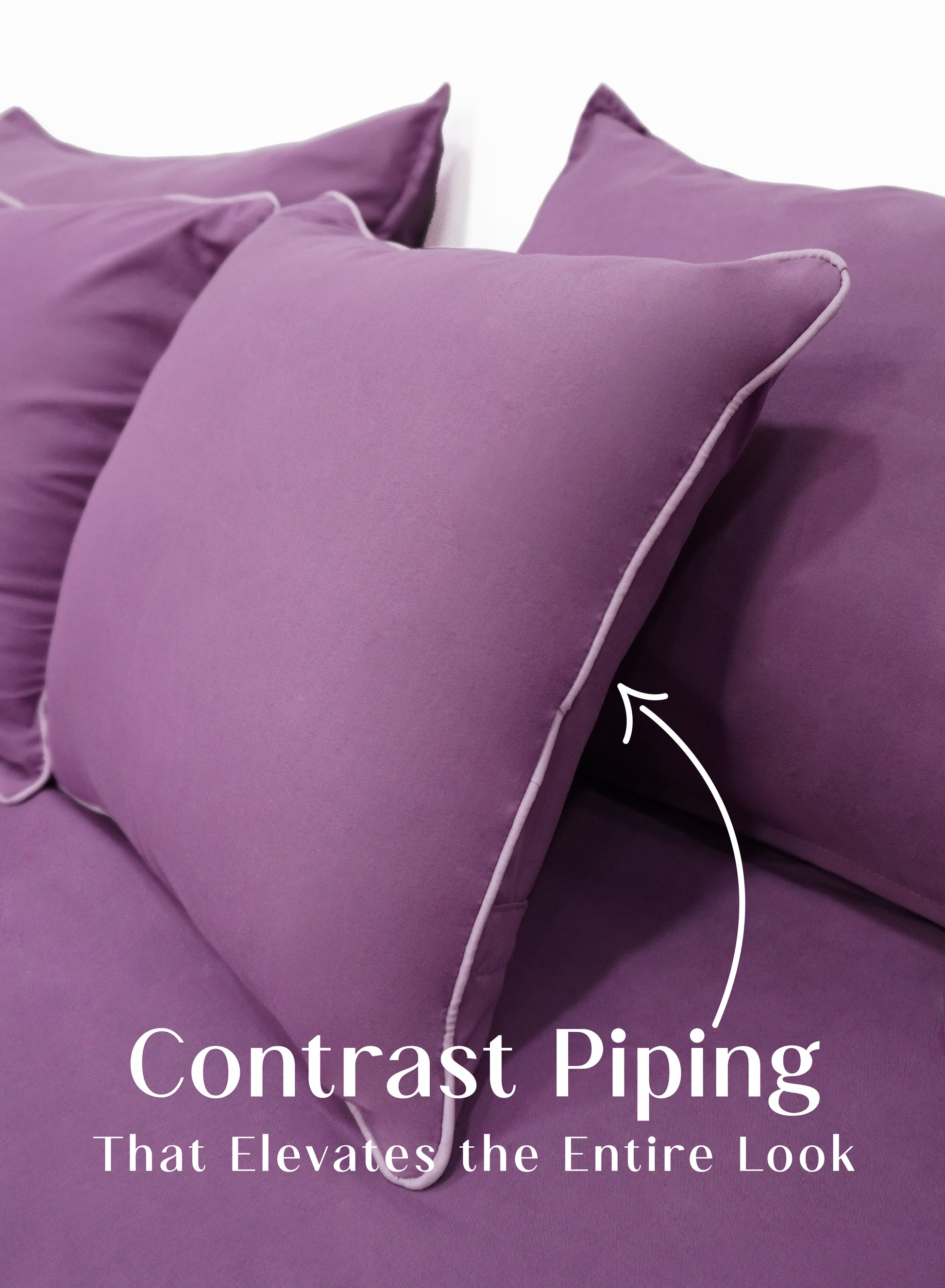 Home Crayons LuxeFit™ Fitted Bedsheet Set | Perfect Fit for Queen & King Mattresses | Matte Plum