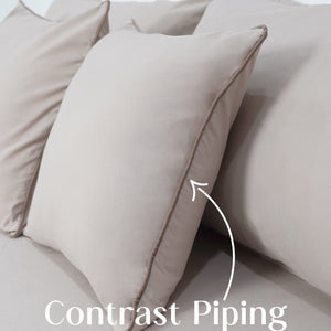 Home Crayons LuxeFit™ Fitted Bedsheet Set | Perfect Fit for Queen & King Mattresses | Ivory Beige