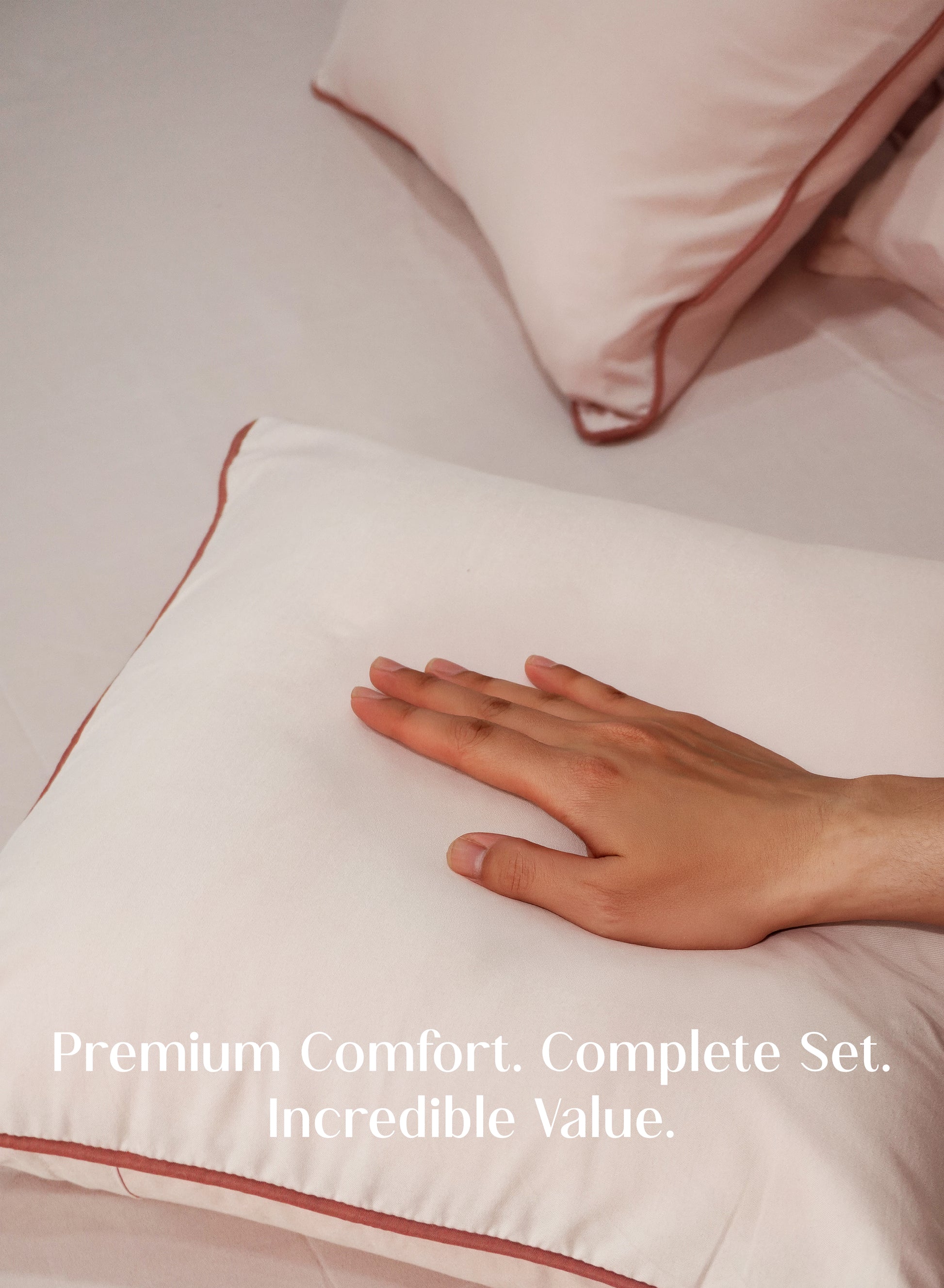 Home Crayons Cocoon AC Comforter Set | 5-Piece Designer Bed Set for Modern Homes | Terracotta