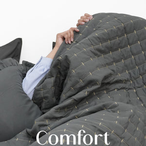 Home Crayons CloudTouch™ 5-Piece AC Comforter Set | 33% Oversized | Includes 2 Pillow & 2 Cushion Covers | Pebble Gray