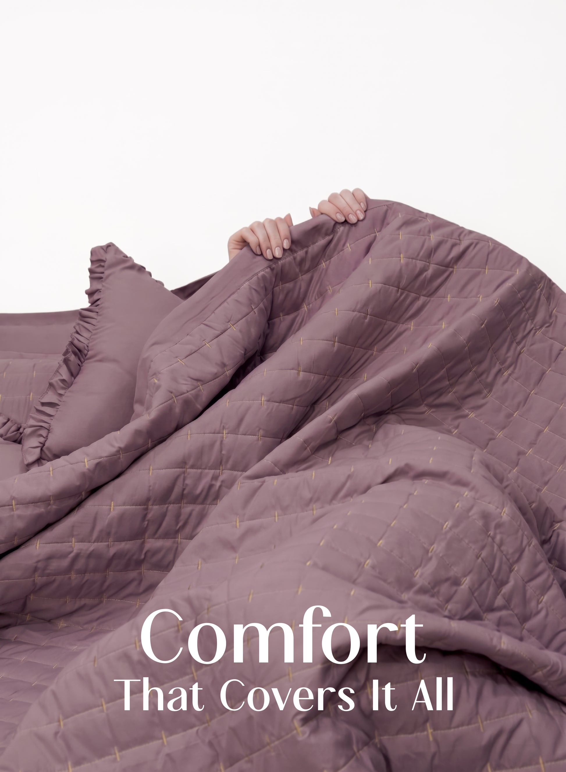 Home Crayons CloudTouch™ 8-Piece AC Bedding Set | Complete Bedroom Upgrade in One Set | Mulberry