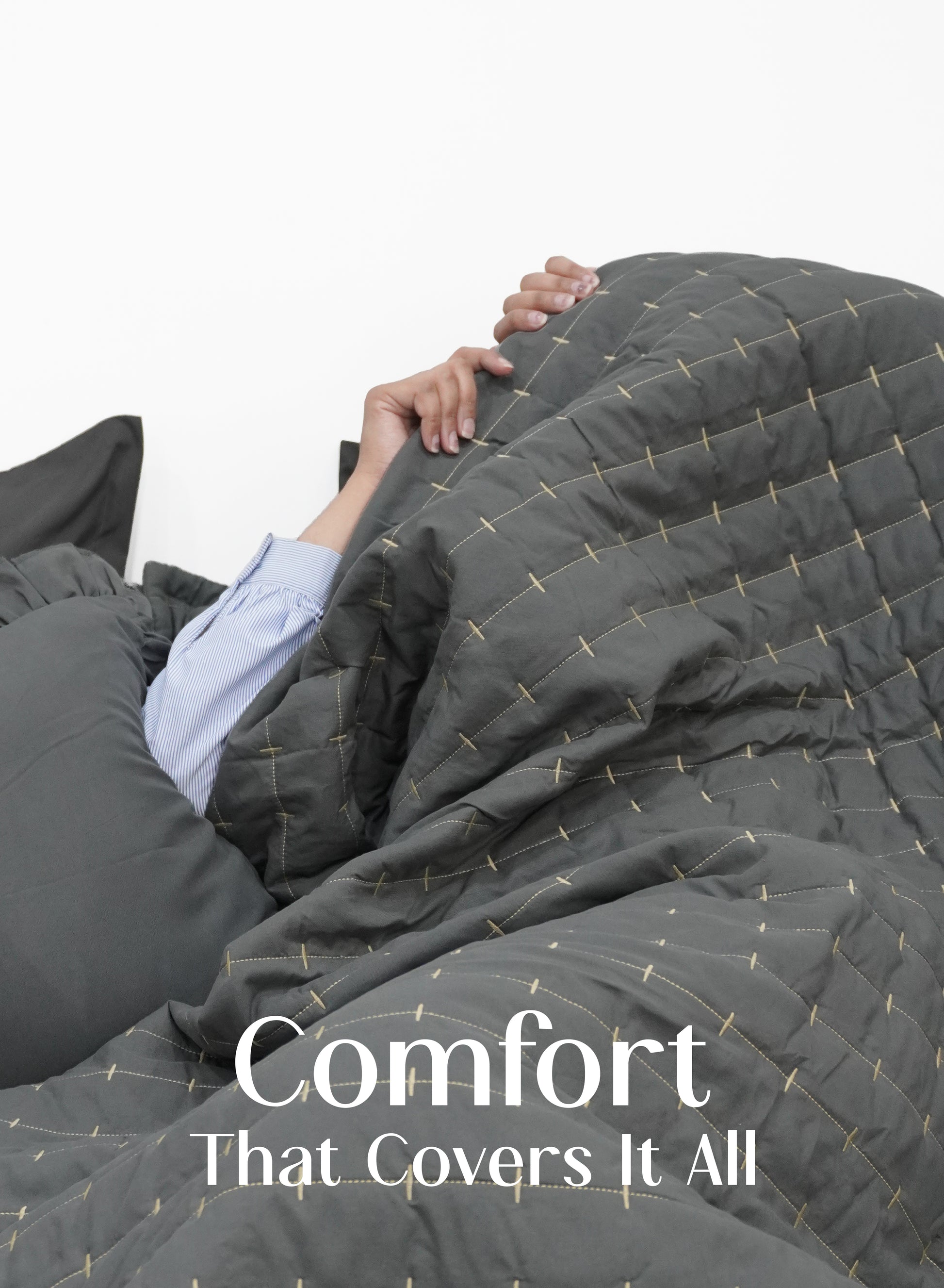 Home Crayons CloudTouch™ 8-Piece AC Bedding Set | Complete Bedroom Upgrade in One Set | Pebble Gray