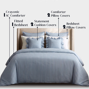 Crayonic™ 8-Piece AC Bedding Set | Signature Designer Bedding for AC Rooms | Coastal