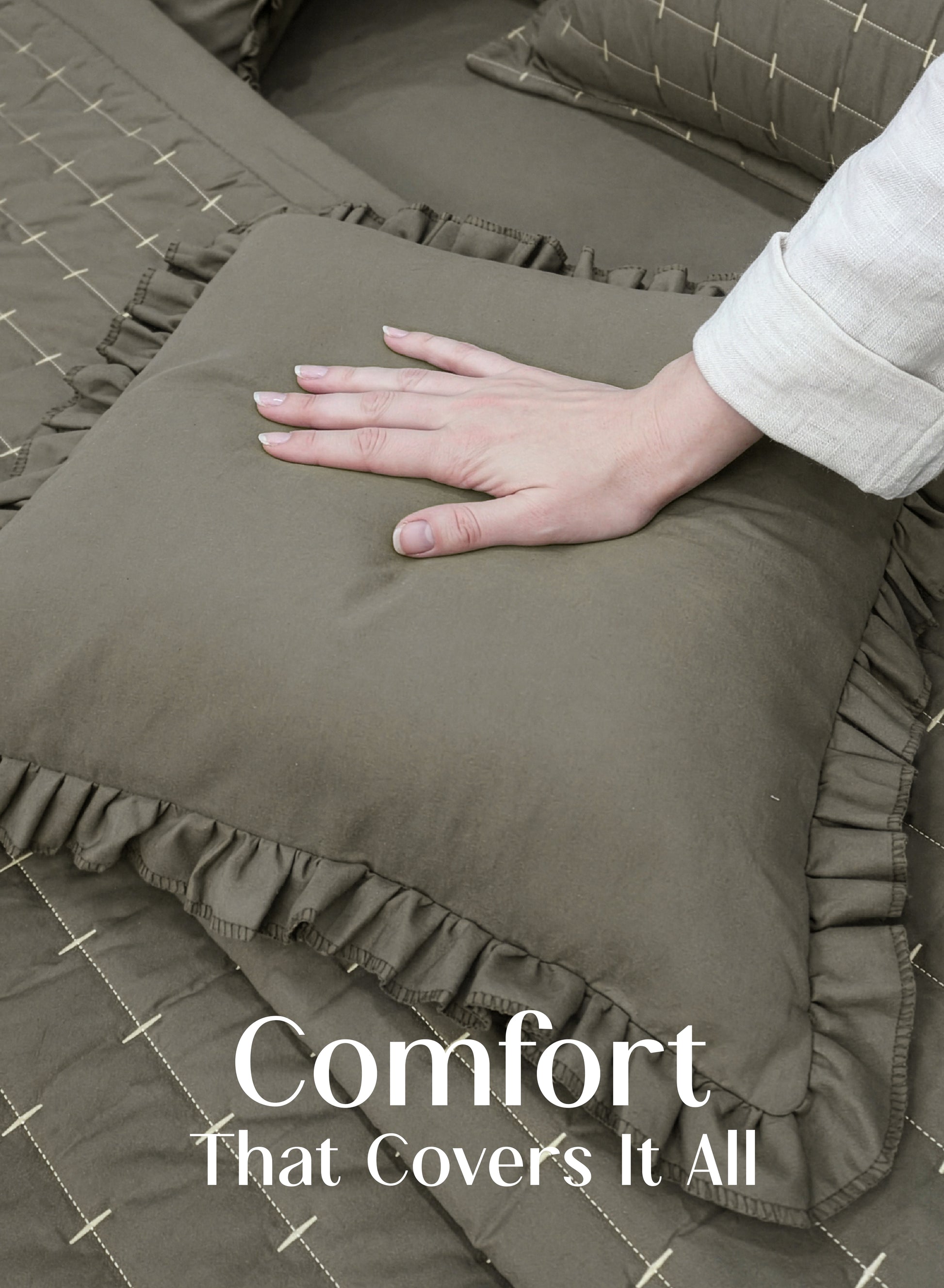 Home Crayons CloudTouch™ 8-Piece AC Bedding Set | Complete Bedroom Upgrade in One Set | Smoked Coffee