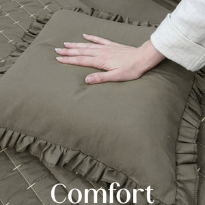 Home Crayons CloudTouch™ 5-Piece AC Comforter Set | 33% Oversized | Includes 2 Pillow & 2 Cushion Covers | Smoked Coffee