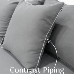 Home Crayons LuxeFit™ Fitted Bedsheet Set | Perfect Fit for Queen & King Mattresses | Quill Gray
