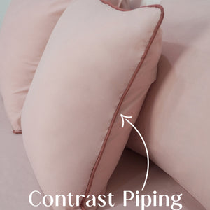 Home Crayons LuxeFit™ Fitted Bedsheet Set | Perfect Fit for Queen & King Mattresses | Pearl Blush