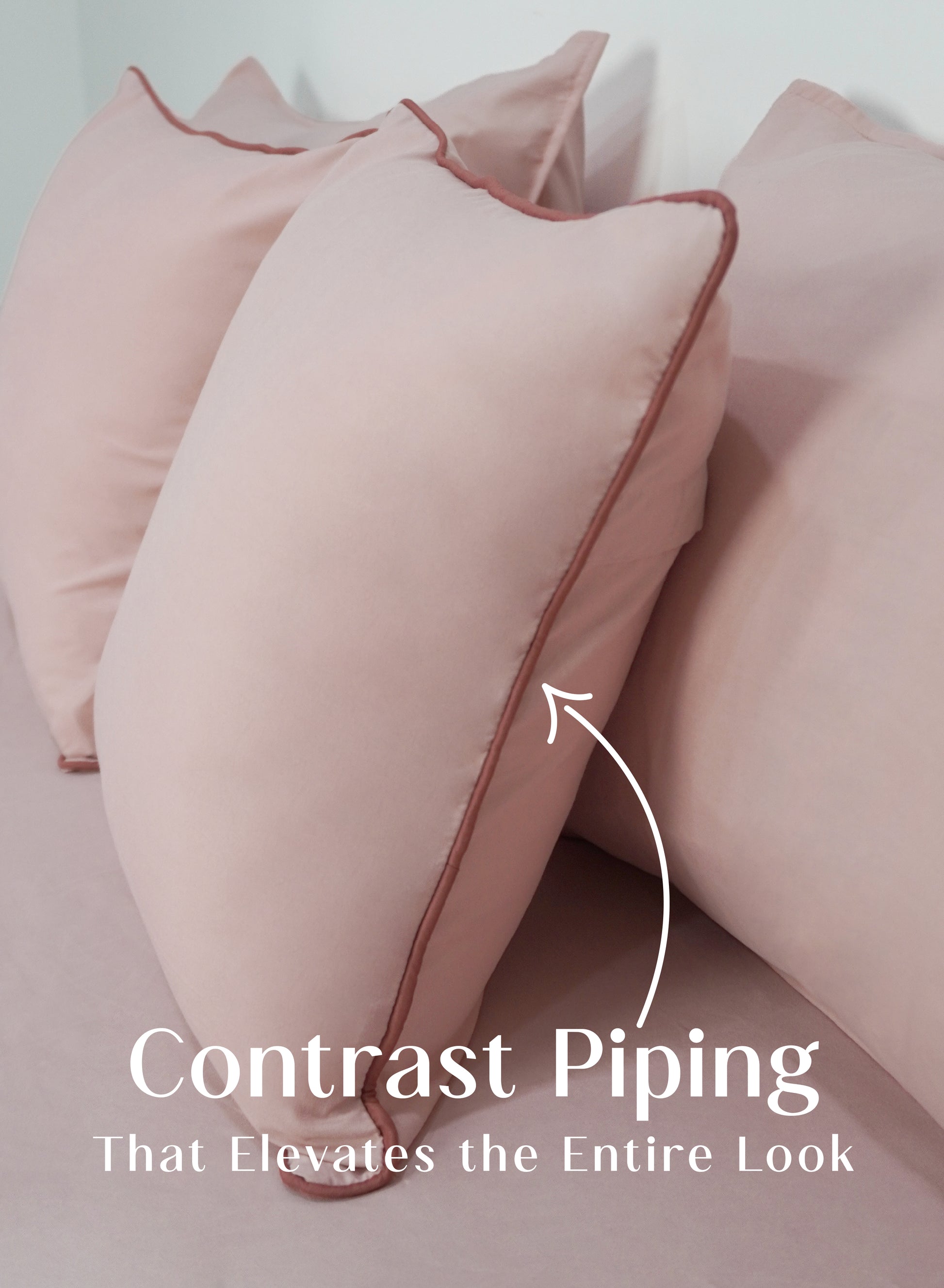 Home Crayons LuxeFit™ Fitted Bedsheet Set | Perfect Fit for Queen & King Mattresses | Pearl Blush
