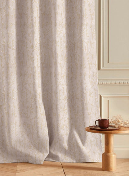 Bern Jacquard Room Darkening Curtains | Pastel Yellow | Set of 2 (Pattern 2)