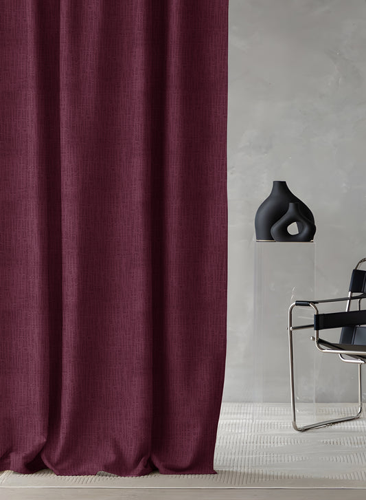 Elora Textured Blackout Curtains | Maroon | Set of 2