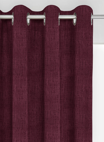 Elora Textured Blackout Curtains | Maroon | Set of 2