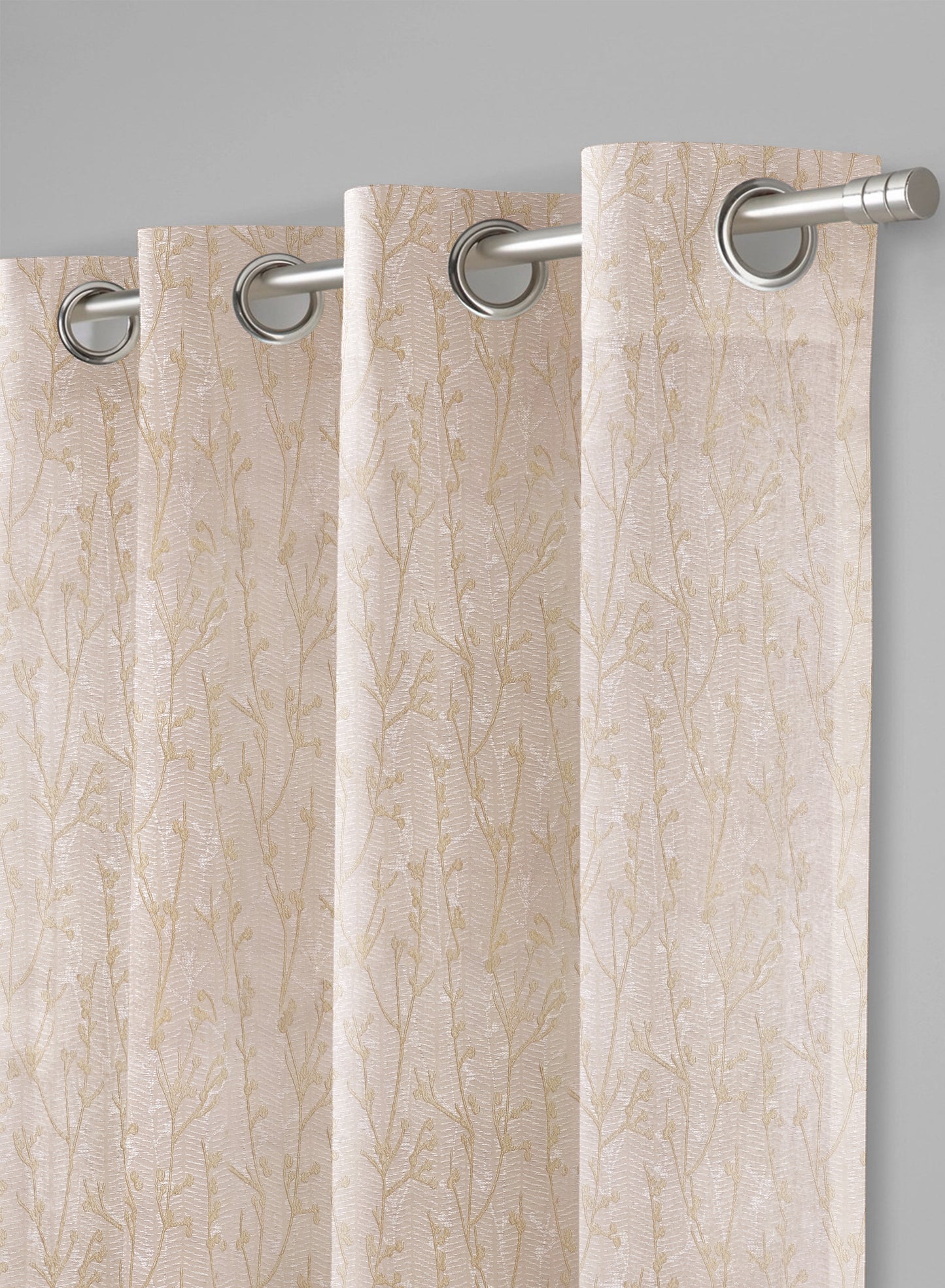 Bern Jacquard Room Darkening Curtains | Pastel Yellow | Set of 2 (Pattern 2)