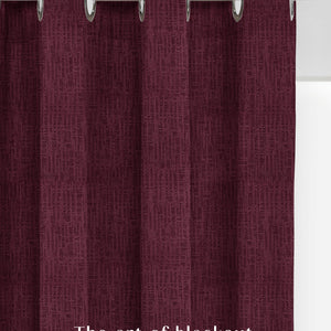 Elora Textured Blackout Curtains | Minimal Design & Total Light Block | Maroon | Set of 2 | Fully Customizable