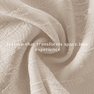 Bern Jacquard Blackout Curtains | Delicate Branch Embroidery & Total Light Block | Pastel Yellow | Set of 2 | Fully Customizable