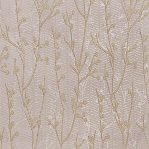 Bern Jacquard Room Darkening Curtains | Delicate Branch Embroidery | Pastel Yellow | Set of 2 | Fully Customizable