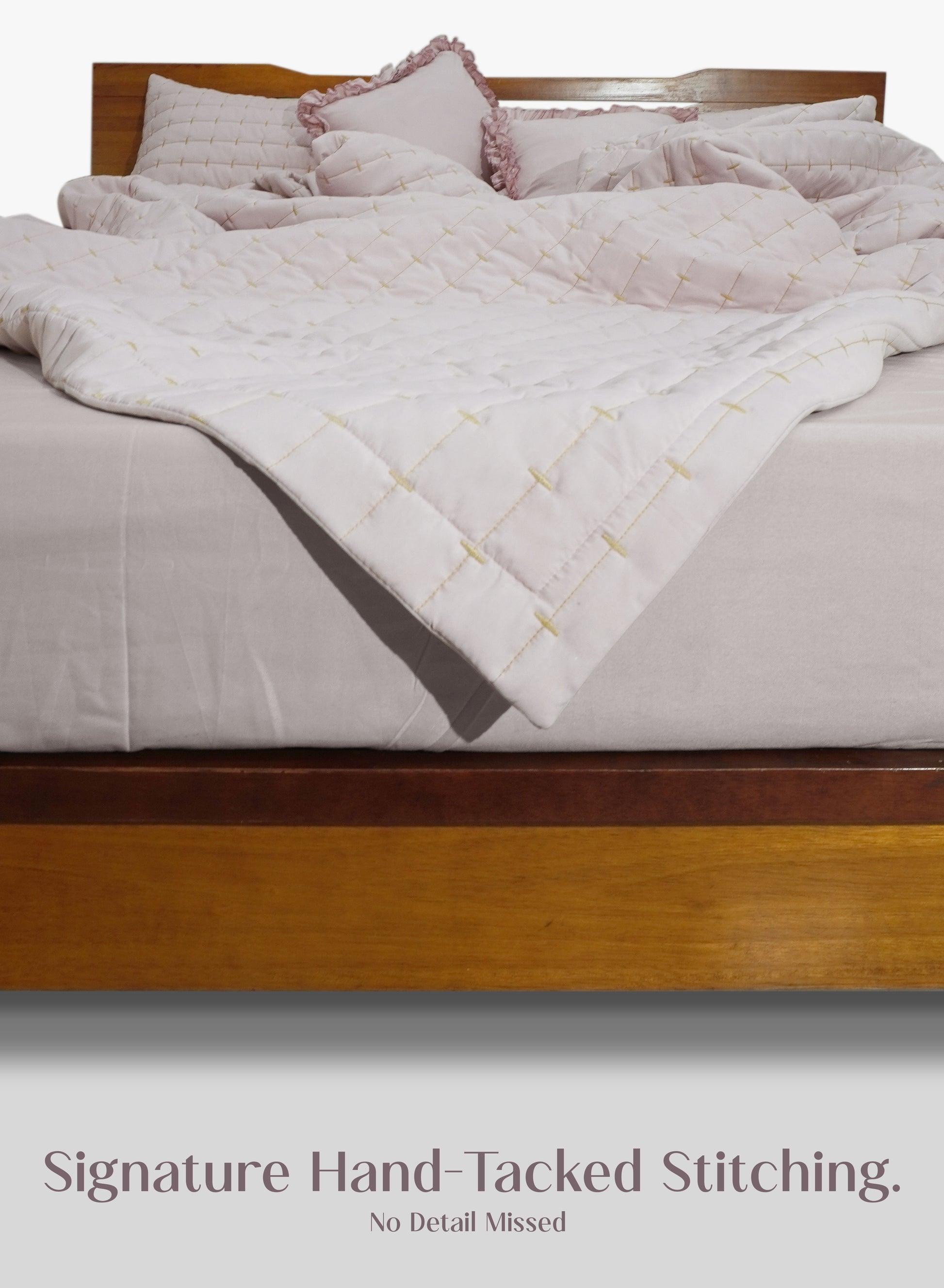 Home Crayons CloudTouch™ Comforter Set | All-Season | 33% Oversized | Includes 2 Pillow Covers & 2 Cushion Covers | Sakura Blush