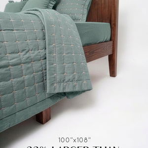 Home Crayons CloudTouch™ 5-Piece AC Comforter Set | 33% Oversized | Includes 2 Pillow & 2 Cushion Covers | Sage Green