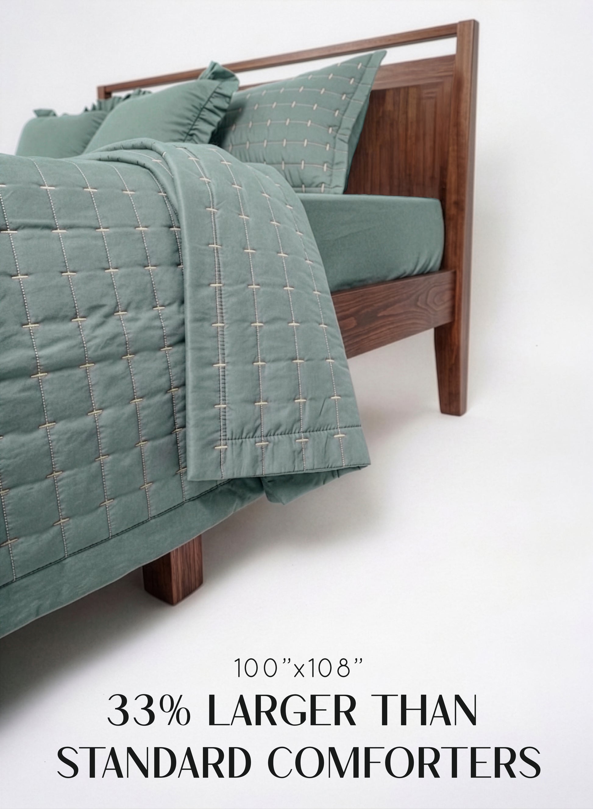 Home Crayons CloudTouch™ 5-Piece AC Comforter Set | 33% Oversized | Includes 2 Pillow & 2 Cushion Covers | Sage Green