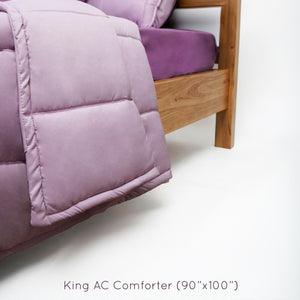 Home Crayons Cocoon AC Comforter Set | 5-Piece Designer Bed Set for Modern Homes | Lilac Daisy