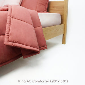 Home Crayons Cocoon AC Comforter Set | 5-Piece Designer Bed Set for Modern Homes | Terracotta