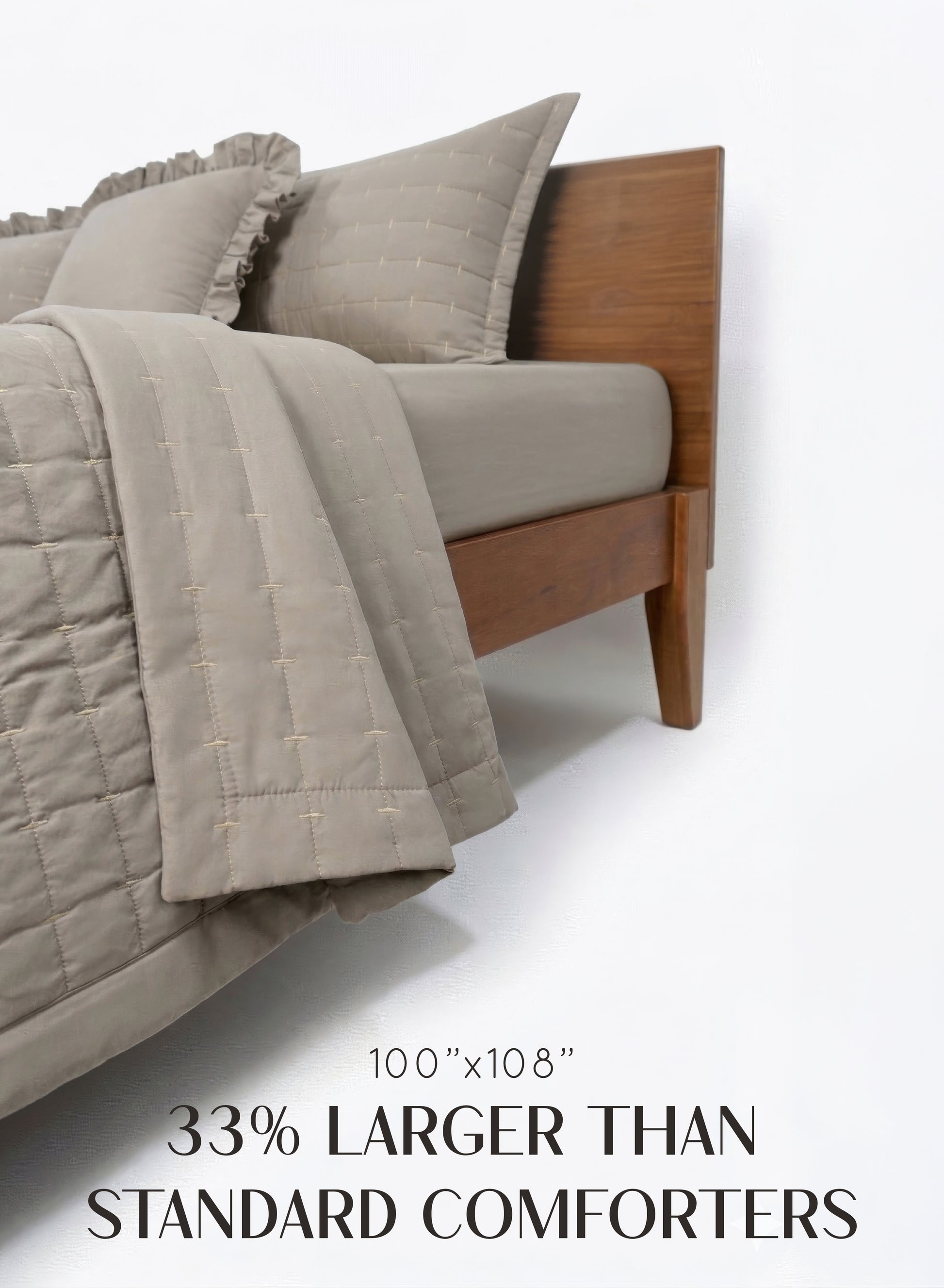 Home Crayons CloudTouch™ 5-Piece AC Comforter Set | 33% Oversized | Includes 2 Pillow & 2 Cushion Covers | Latte Crème
