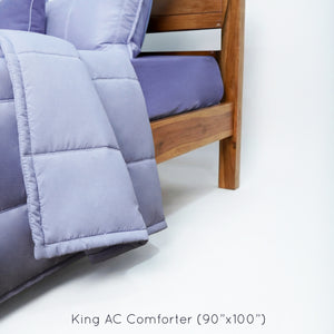 Home Crayons Cocoon AC Comforter Set | 5-Piece Designer Bed Set for Modern Homes | Lavender Haze