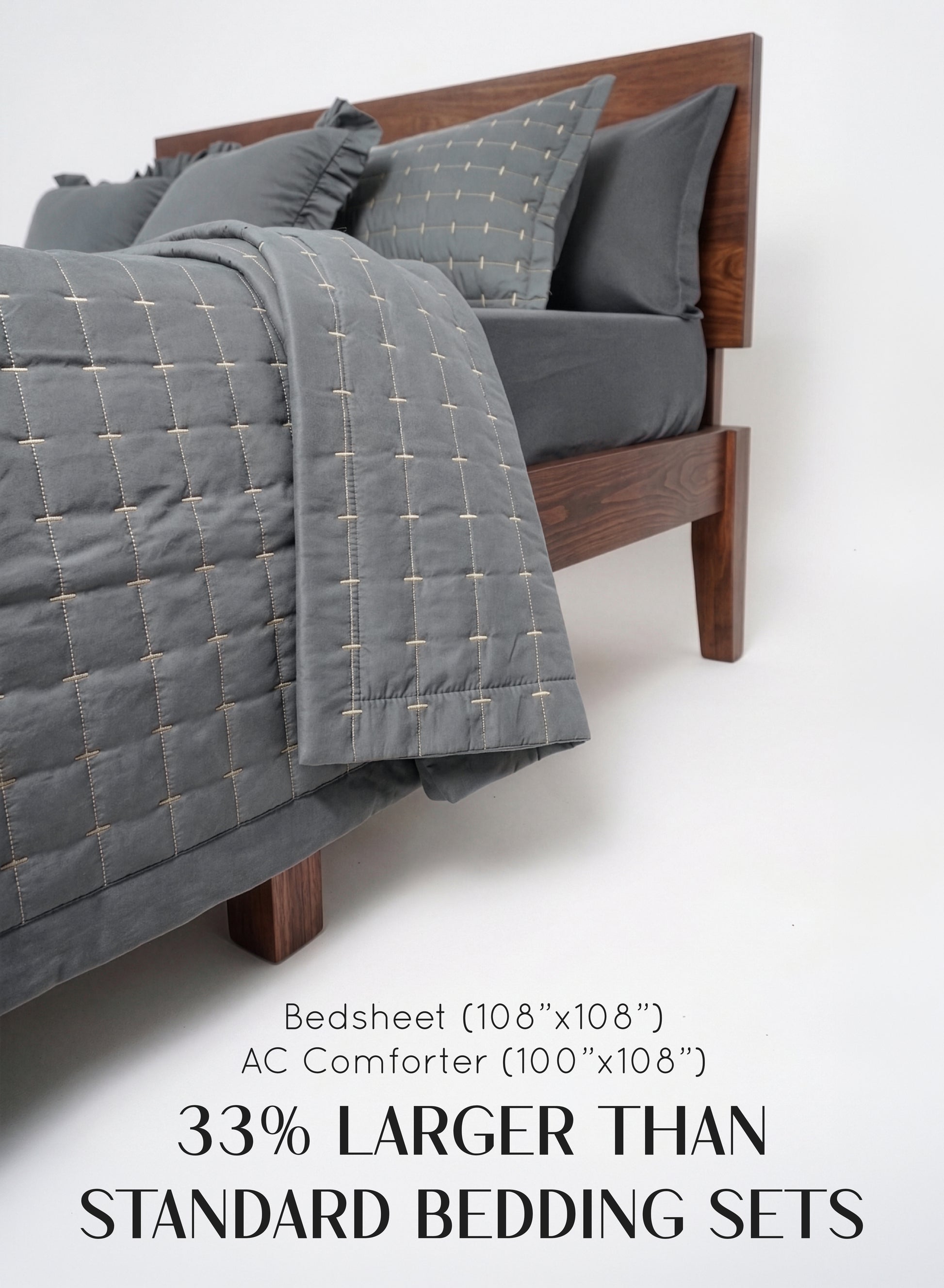 Home Crayons CloudTouch™ 8-Piece AC Bedding Set | Complete Bedroom Upgrade in One Set | Pebble Gray