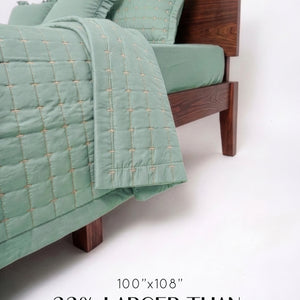 Home Crayons CloudTouch™ 5-Piece AC Comforter Set | 33% Oversized | Includes 2 Pillow & 2 Cushion Covers | Matcha Milk