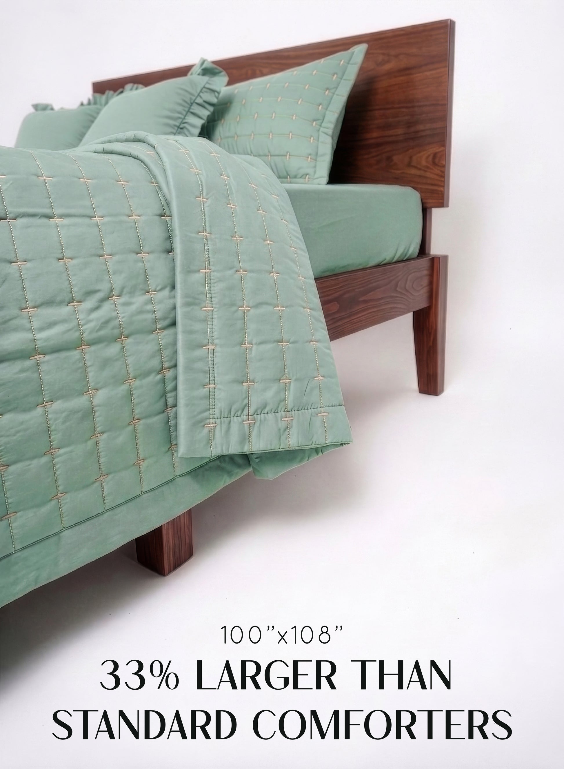 Home Crayons CloudTouch™ 5-Piece AC Comforter Set | 33% Oversized | Includes 2 Pillow & 2 Cushion Covers | Matcha Milk