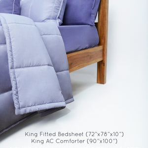 Home Crayons Cocoon 8-Piece AC Bedding Set | Coordinated Comforter, Fitted Sheet & Covers in One Set | Lavender Haze