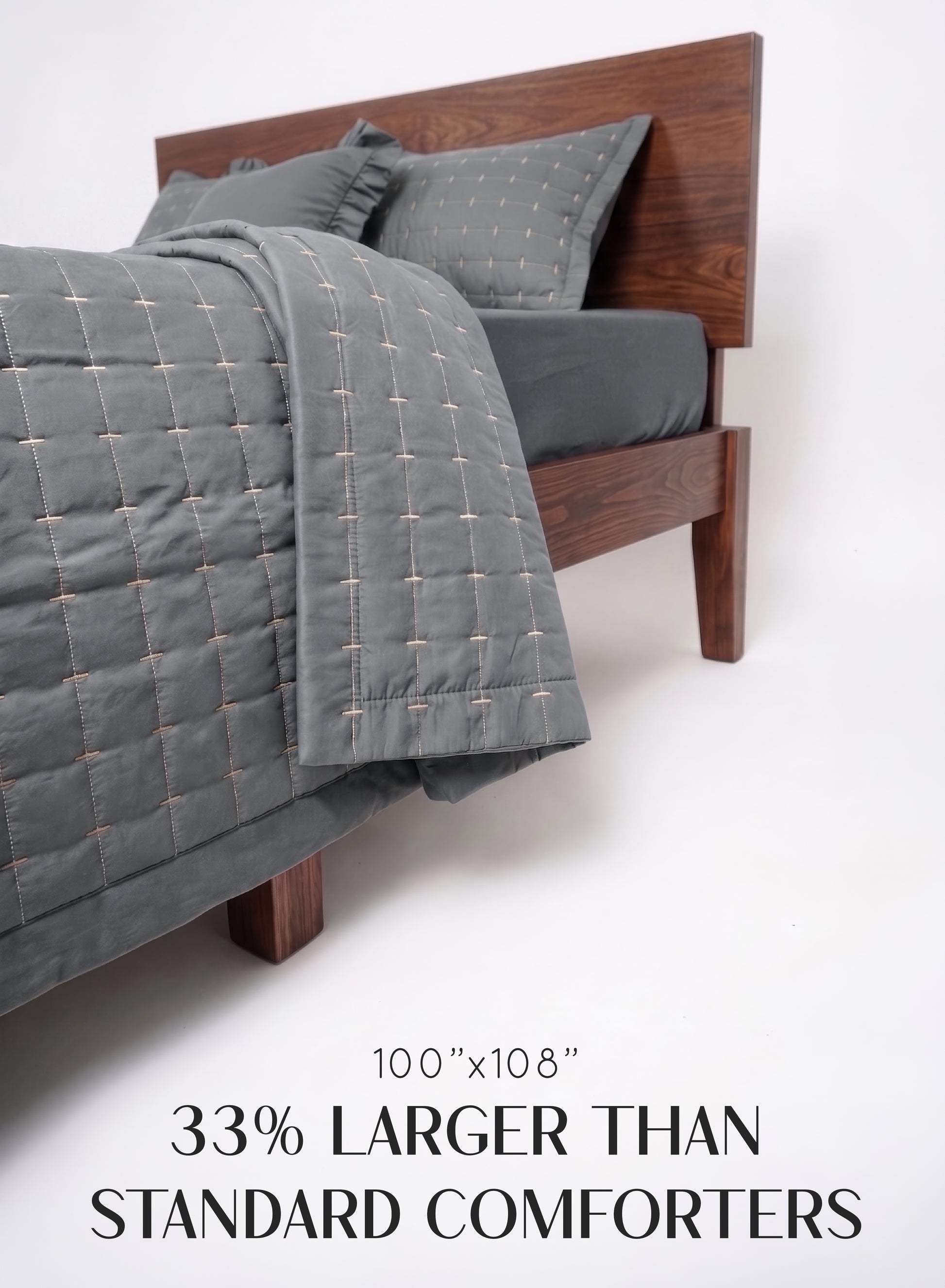 Home Crayons CloudTouch™ 5-Piece AC Comforter Set | 33% Oversized | Includes 2 Pillow & 2 Cushion Covers | Pebble Gray