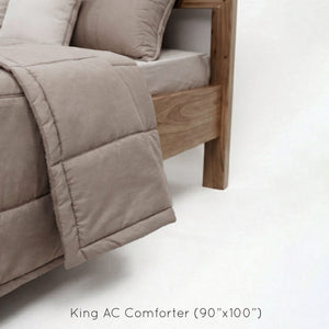 Home Crayons Cocoon AC Comforter Set | 5-Piece Designer Bed Set for Modern Homes | Earthy Beige