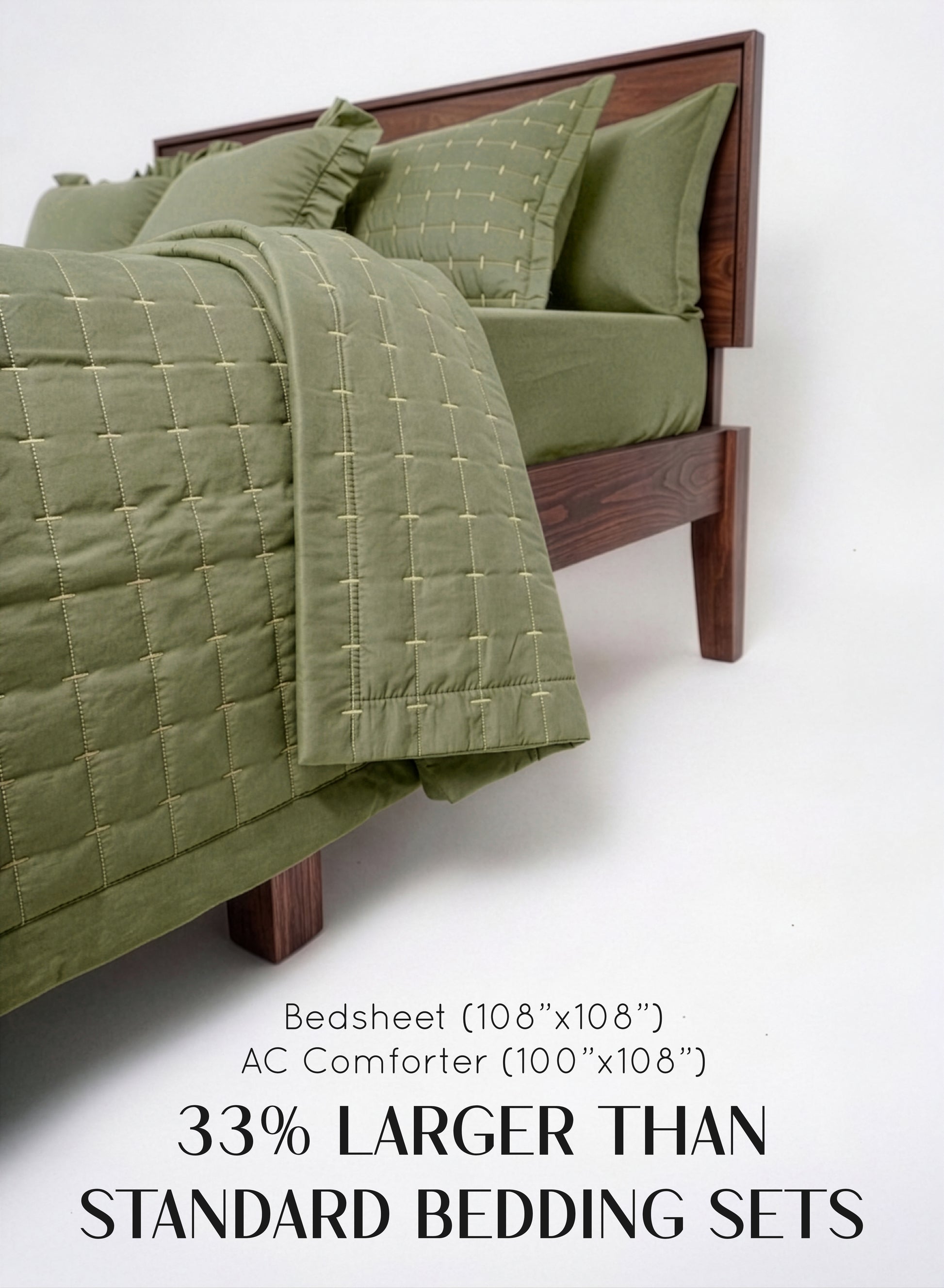 Home Crayons CloudTouch™ 8-Piece AC Bedding Set | Complete Bedroom Upgrade in One Set | Olive Grove