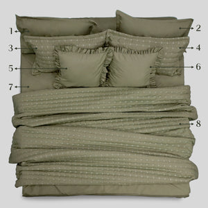 Home Crayons CloudTouch™ 8-Piece AC Bedding Set | Complete Bedroom Upgrade in One Set | Olive Grove
