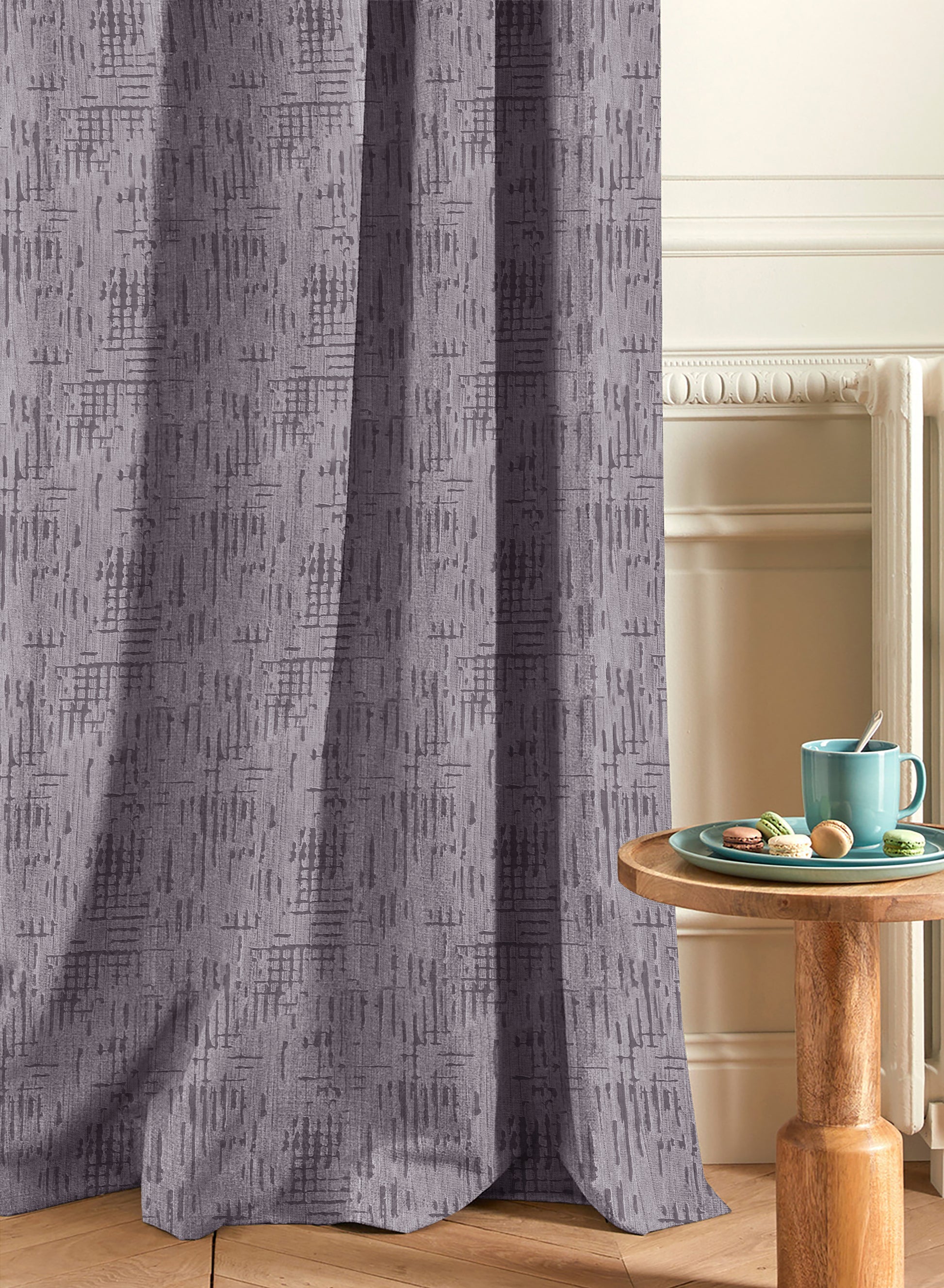 Elsa Textured Room Darkening Curtains | Modern Aesthetic | Gray | Set of 2 | Fully Customizable