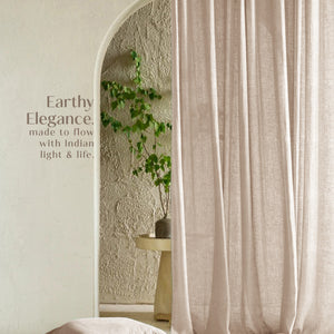 Amore Plain Sheer Curtains | Airy Elegance & Soft Light Filter | Beige | Set of 2 | Fully Customizable