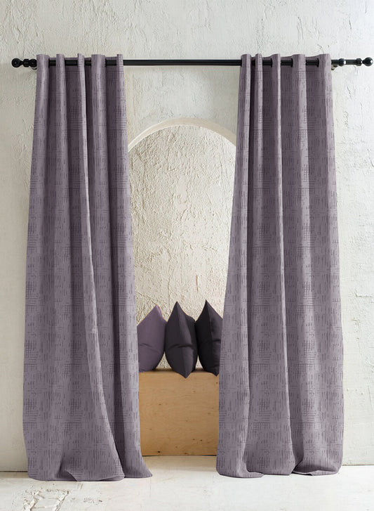 Elsa Textured Room Darkening Curtains | Gray | Set of 2