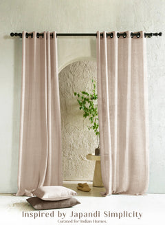 Amore Plain Sheer Curtains | Airy Elegance & Soft Light Filter | Beige | Set of 2 | Fully Customizable
