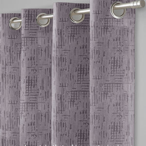 Elsa Textured Room Darkening Curtains | Modern Aesthetic | Gray | Set of 2 | Fully Customizable
