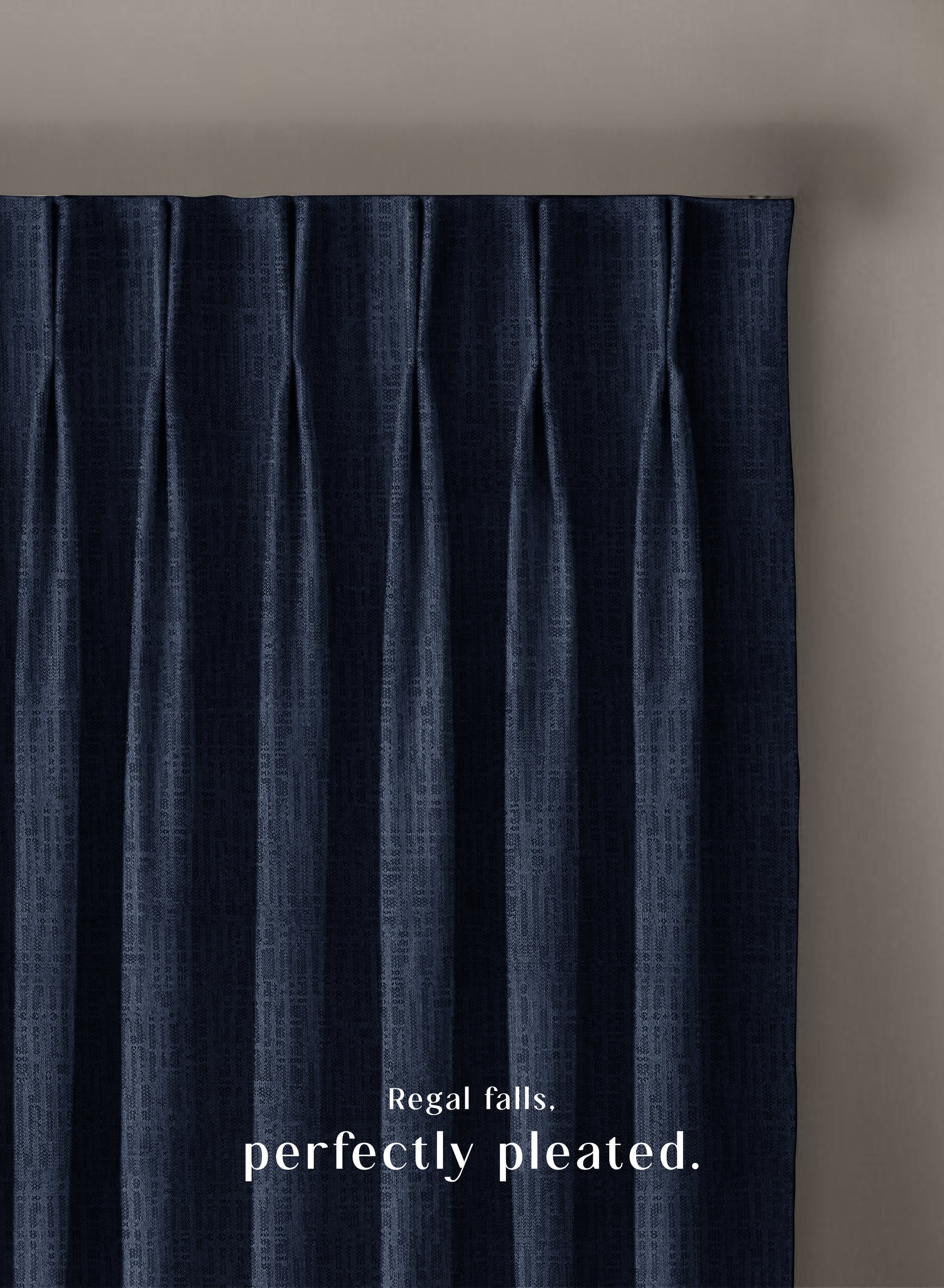 Elora Textured Blackout Curtains | Minimal Design & Total Light Block | Royal Blue | Set of 2 | Fully Customizable