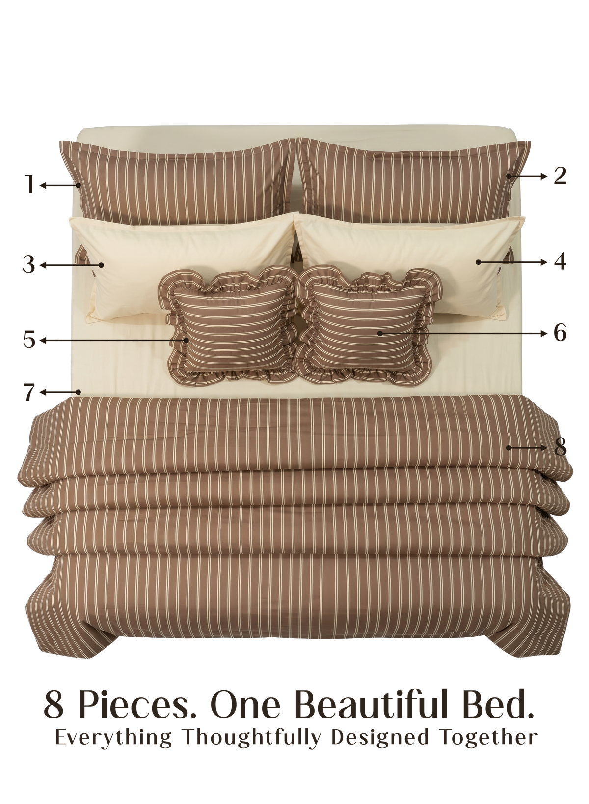 Crayonic™ 8-Piece Bedding Set | Café Mocha