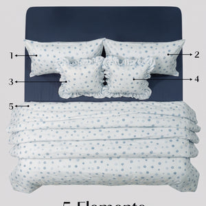 Crayonic™ 5-Piece AC Comforter Set | Signature Designer Comforter Set | Bluebell
