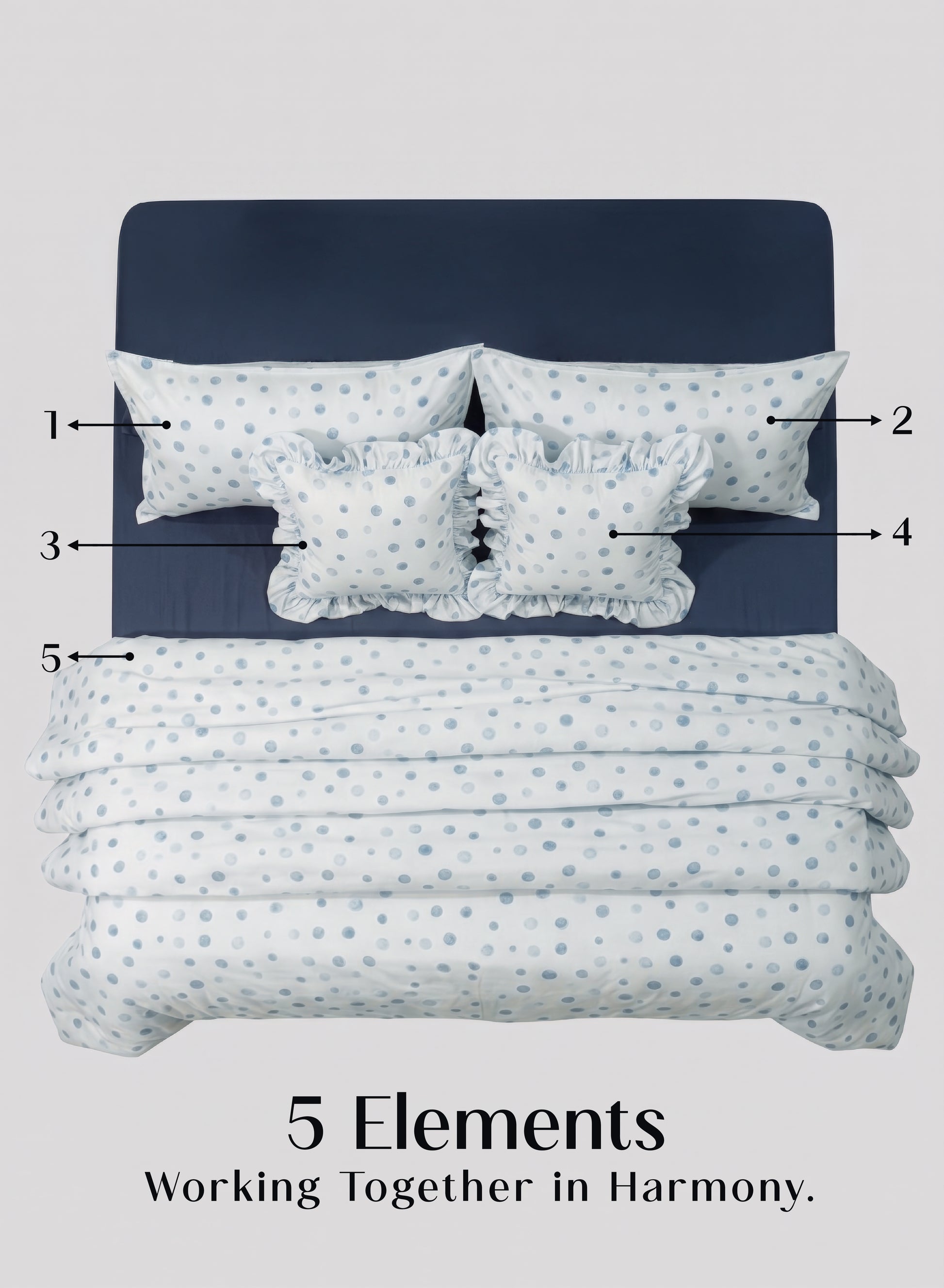 Crayonic™ 5-Piece AC Comforter Set | Signature Designer Comforter Set | Bluebell