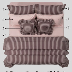 Crayonic™ 8-Piece AC Bedding Set | Signature Designer Bedding for AC Rooms | Merlot