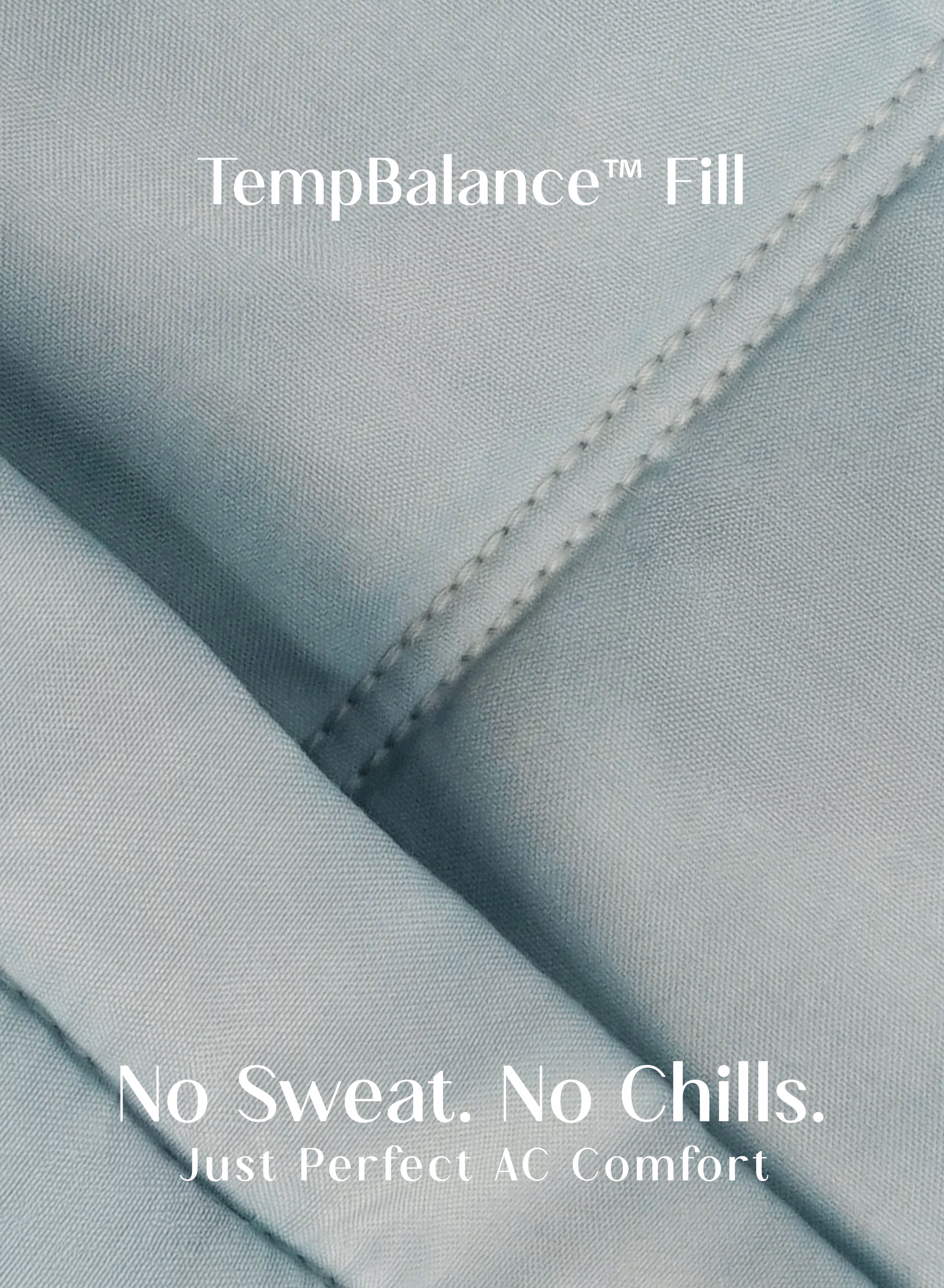 Home Crayons Cocoon AC Comforter Set | 5-Piece Designer Bed Set for Modern Homes | Blue Meadow