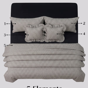 Crayonic™ 5-Piece AC Comforter Set | Signature Designer Comforter Set | Midnight Gingham