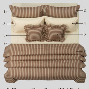 Crayonic™ 8-Piece AC Bedding Set | Signature Designer Bedding for AC Rooms | Café Mocha
