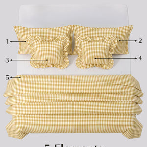Crayonic™ 5-Piece AC Comforter Set | Signature Designer Comforter Set | Sunlit Gingham