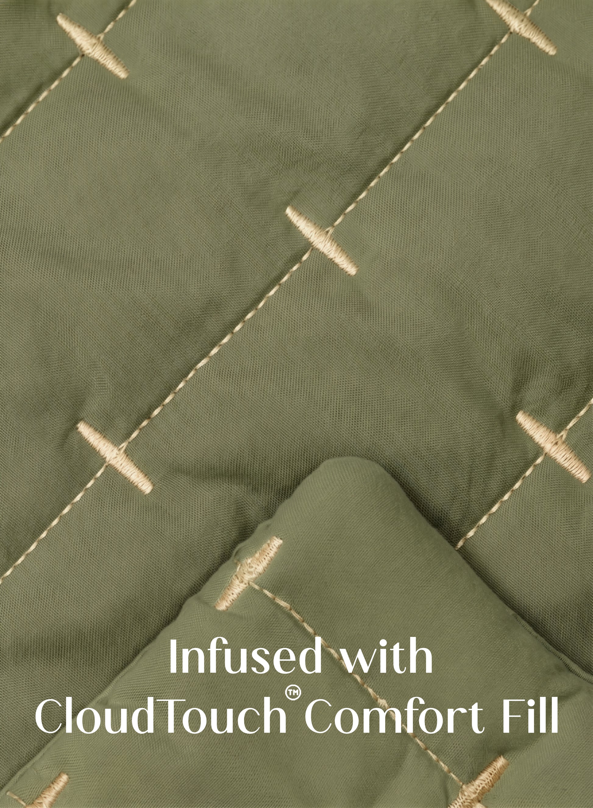 Home Crayons CloudTouch™ 8-Piece AC Bedding Set | Complete Bedroom Upgrade in One Set | Olive Grove