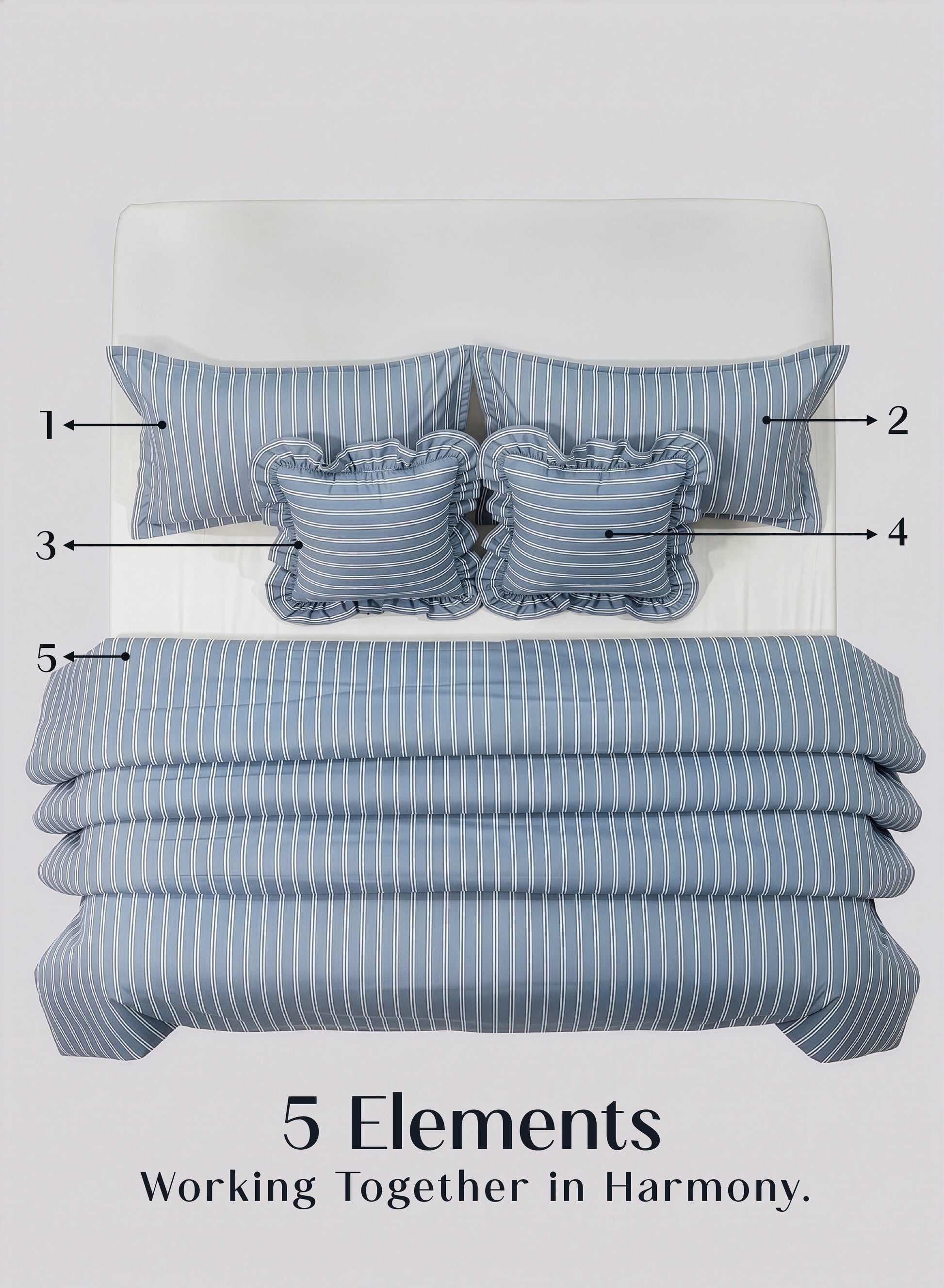 Crayonic™ 5-Piece AC Comforter Set | Signature Designer Comforter Set | Coastal